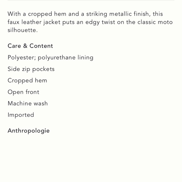 Anthropologie Gold Leather Motorcycle Jacket - Picture 12 of 13